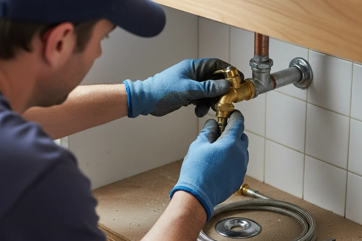 Shutoff valve and fitting work during Burst Pipe Repair in Cave Creek